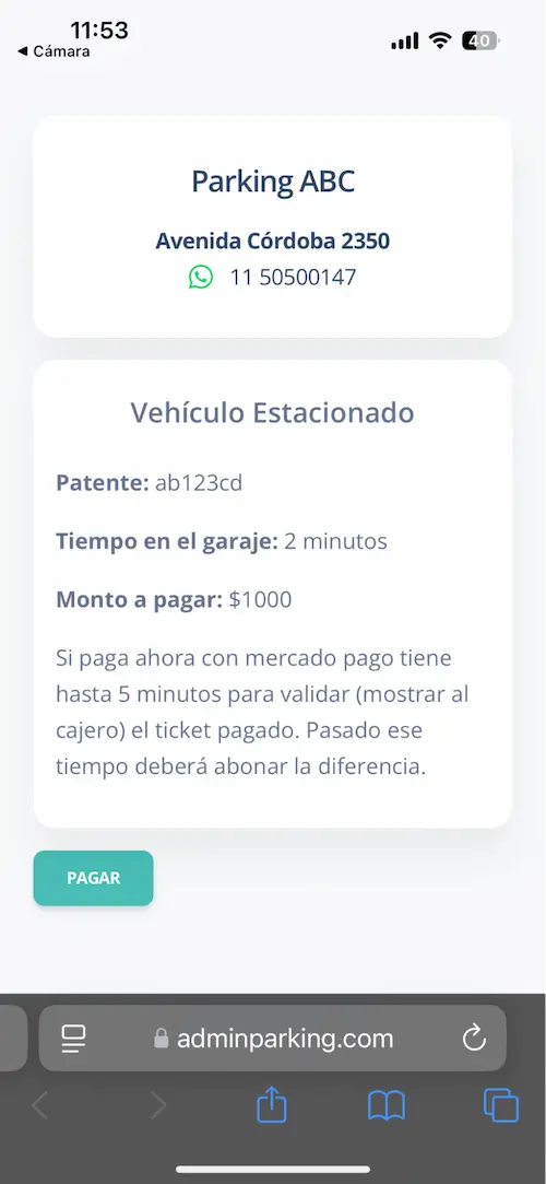 Pantalla del cliente con QR